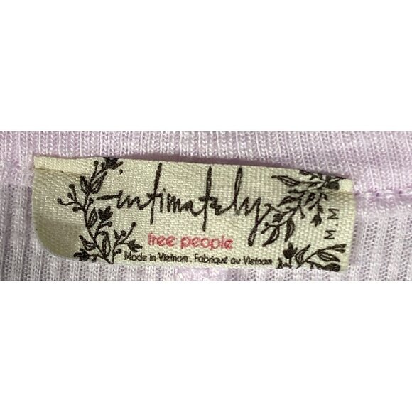 Free People Rock The Boat V-Neck Long Sleeve ribbed Tee  Women Size M Light Pink - Picture 6 of 10